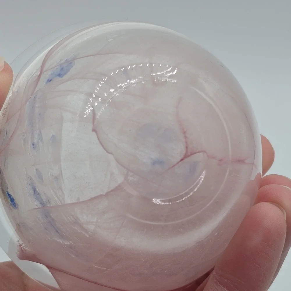Vtg‎ Pink Glass Votive Candle Holder Swirl Design